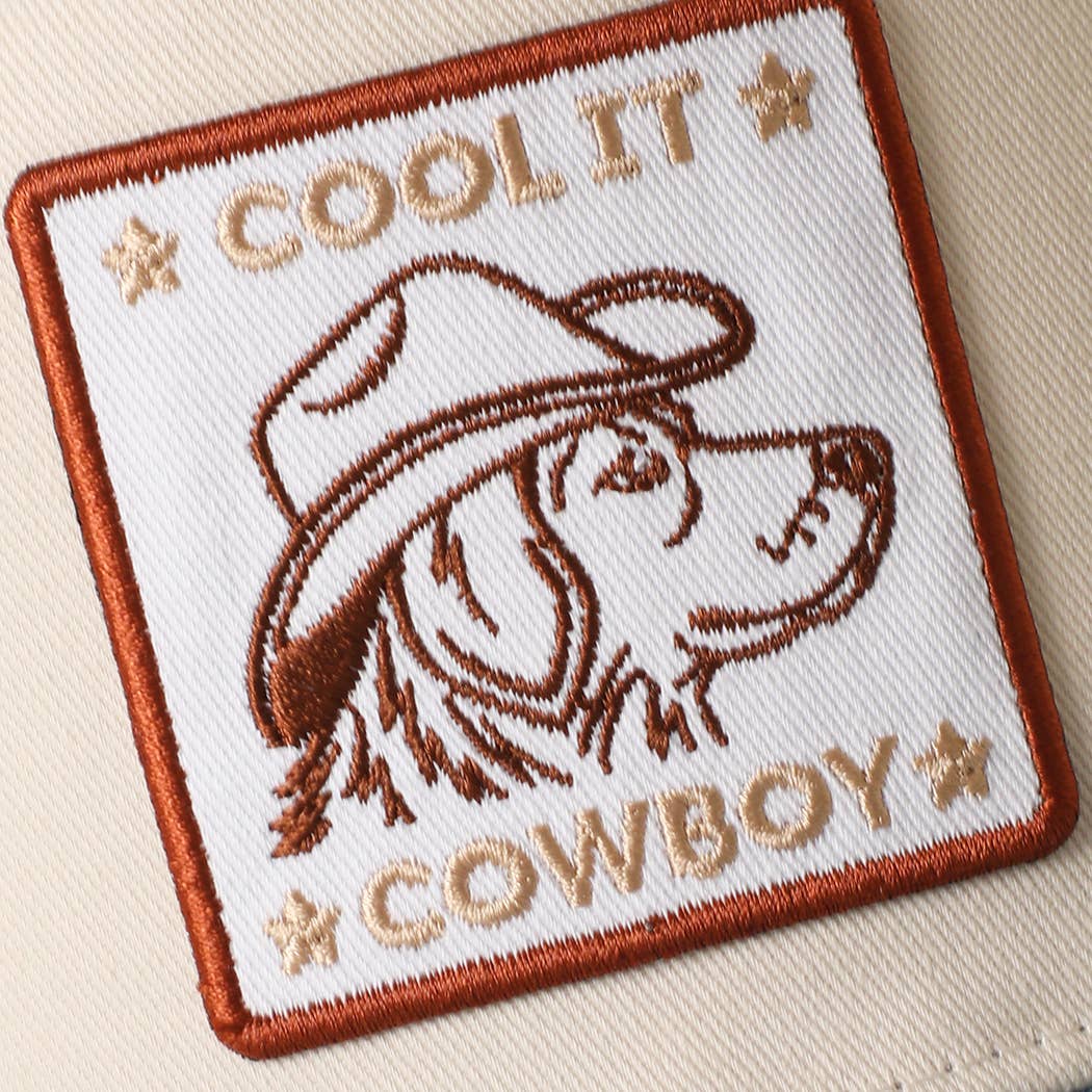 COOL IT COWBOY Embroidered Patch Denim Brim Baseball Cap