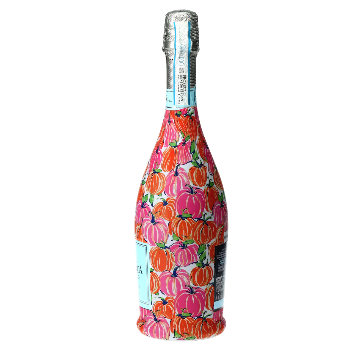 Pink & Orange Pumpkins Prosecco Bottle Wrap