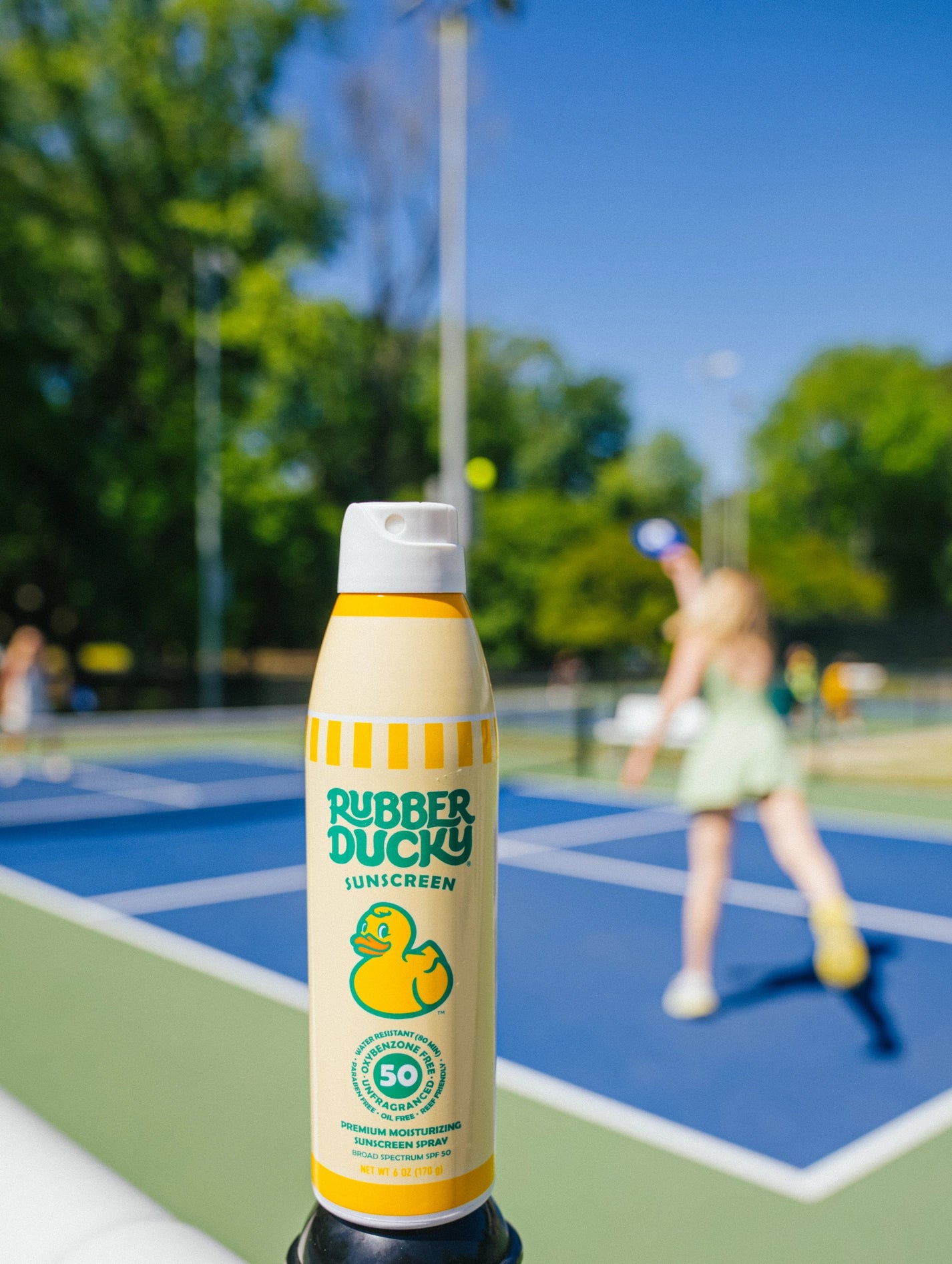 SPF 50 Sunscreen Spray, Rubber Ducky Brand, 6 oz, Clear