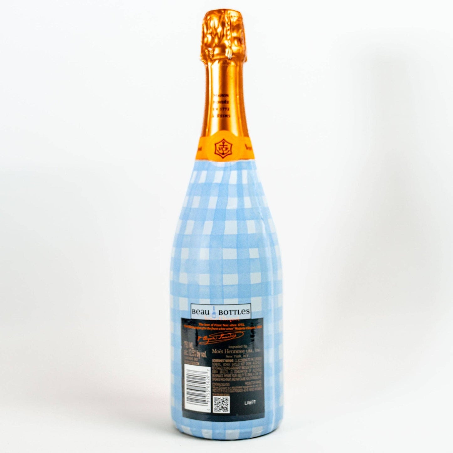Beau Bottles Powder Blue Picnic Gingham- Champagne Collection