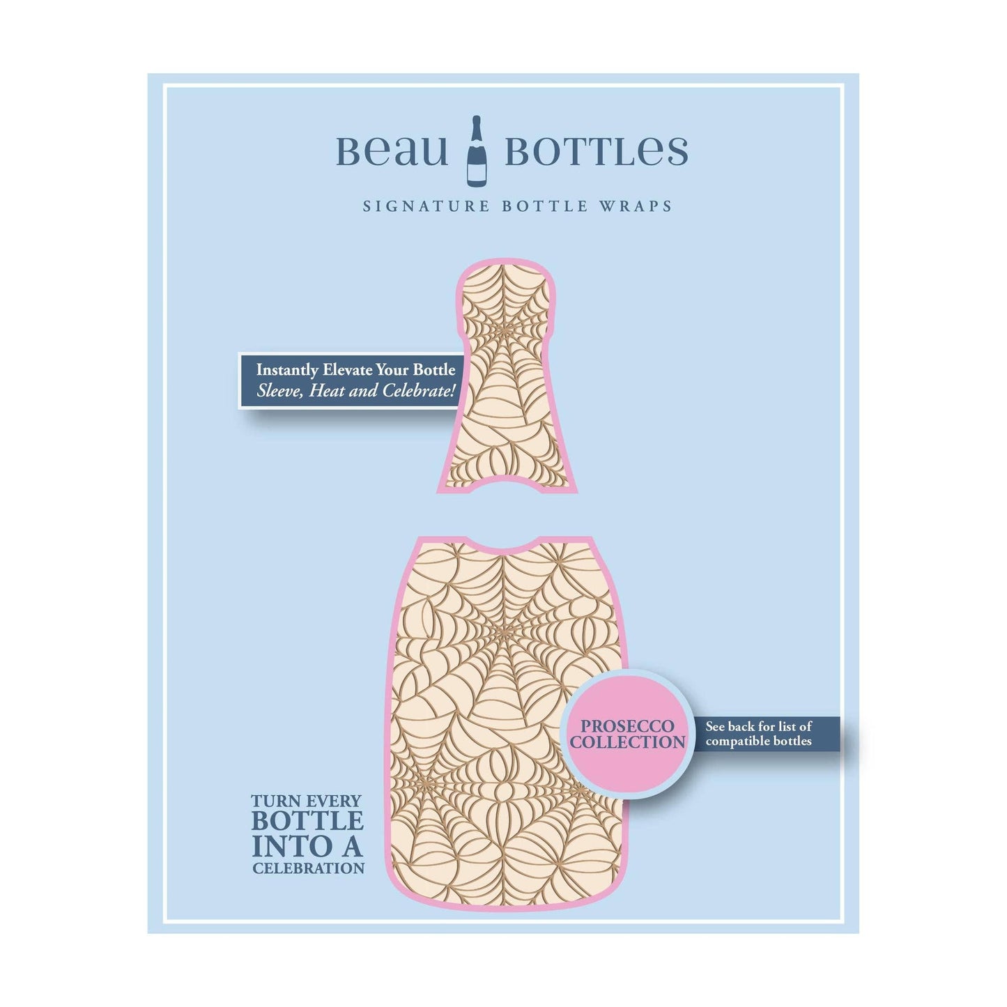 Autumn Web Prosecco Bottle Wrap