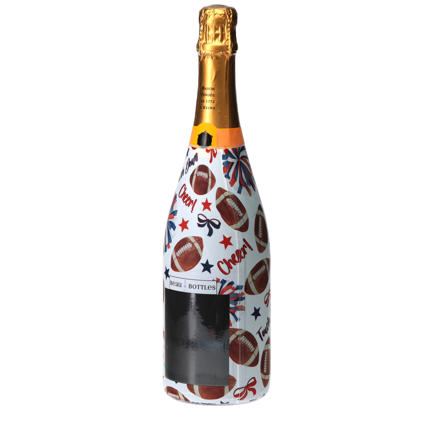 Red & Navy Game Day Champagne Bottle Wrap