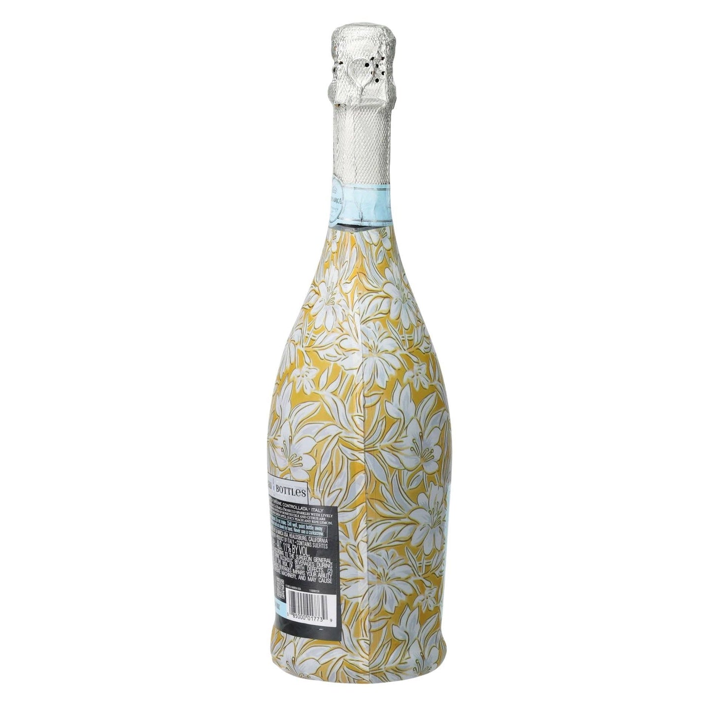 Grandmillennial Gold Flower Prosecco Bottle Wrap