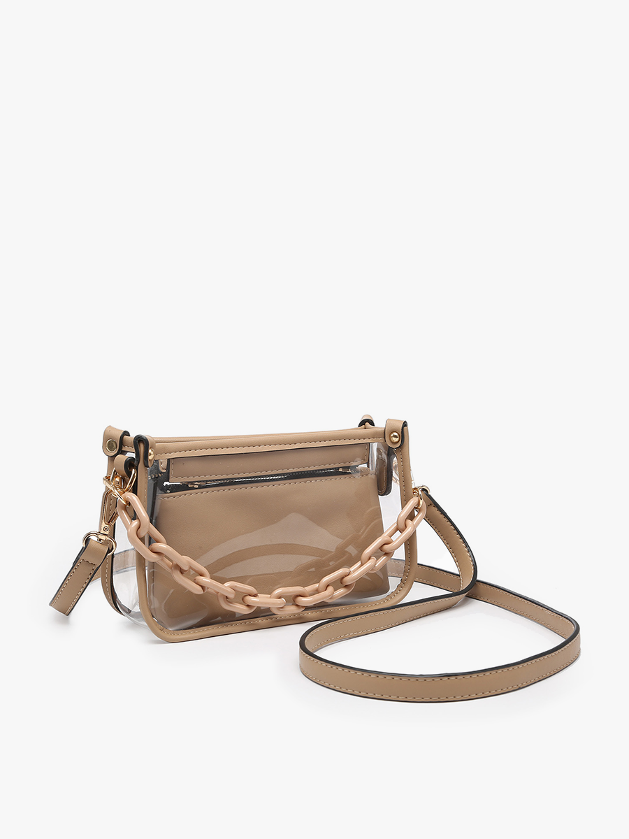Red Jessica Stadium Clear Crossbody Bag – Chain Strap