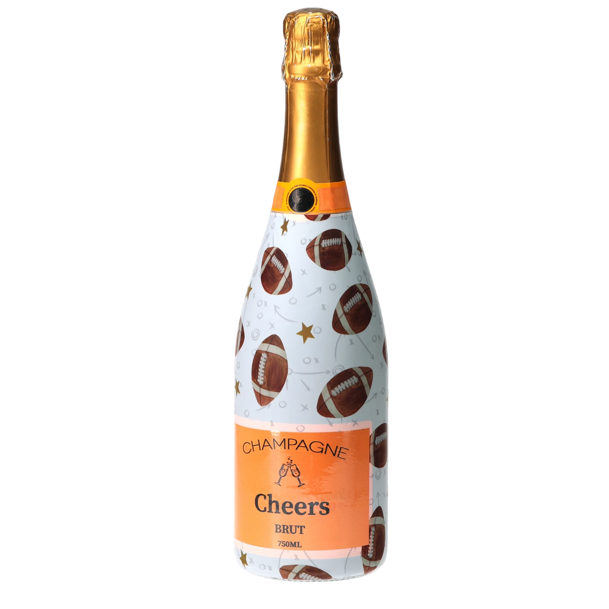 Footballs Champagne Bottle Wrap
