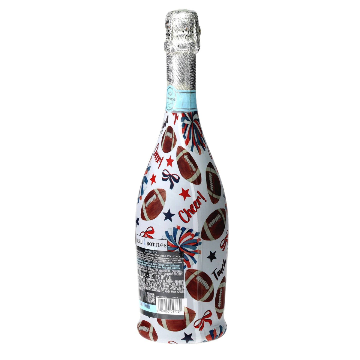 Red & Navy Game Day Prosecco Bottle Wrap