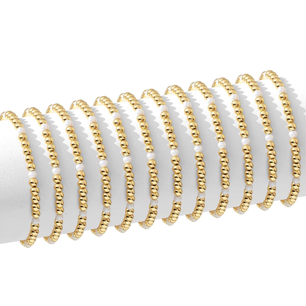 4mm Bead & Pearl Stretch Bracelets