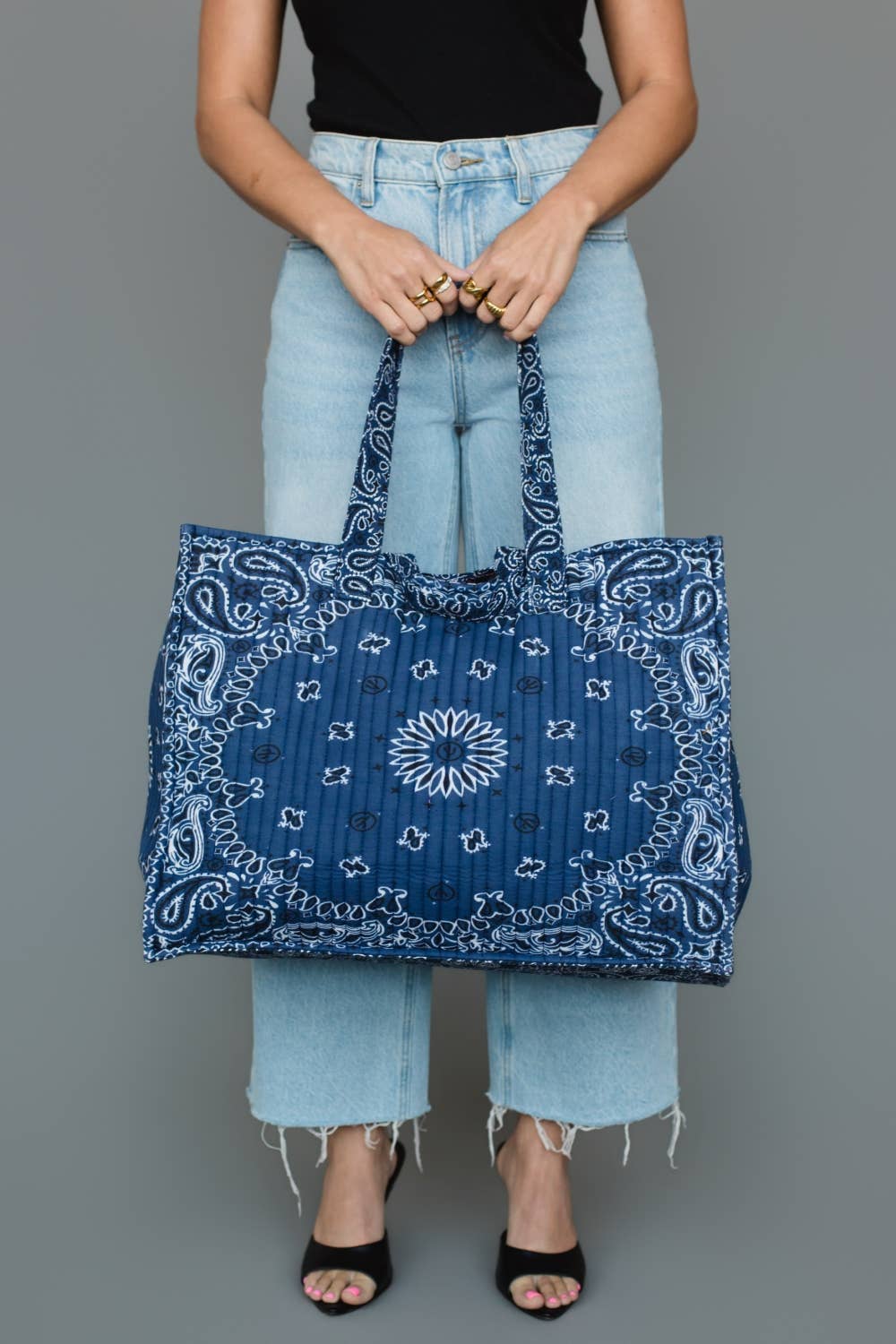 Royal Blue Bandana Tote