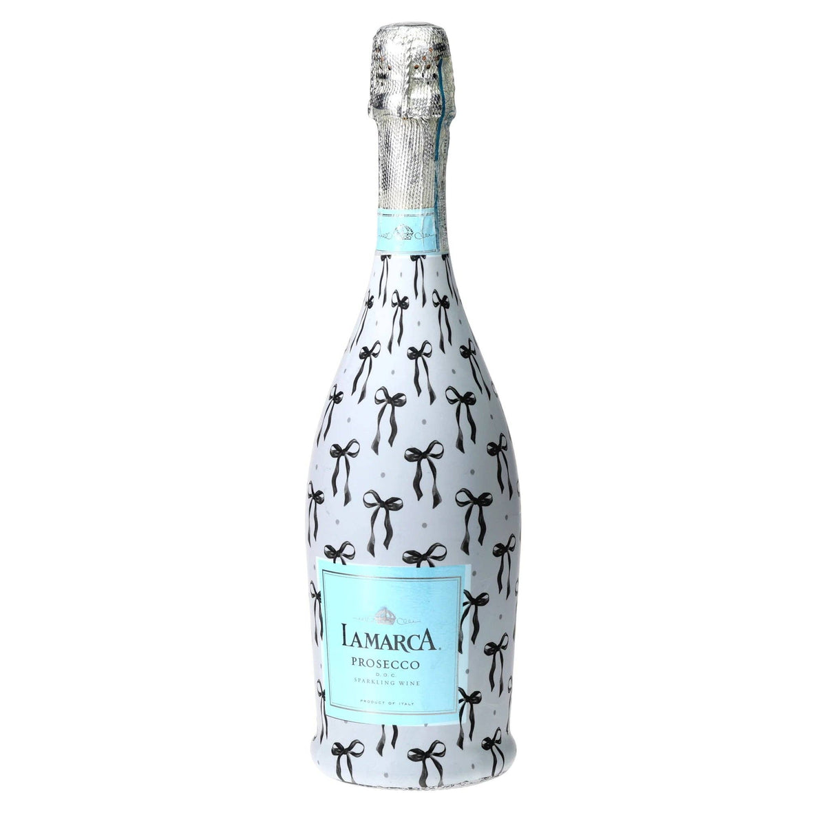 Grandmillennial Black Bows Prosecco Bottle Wrap