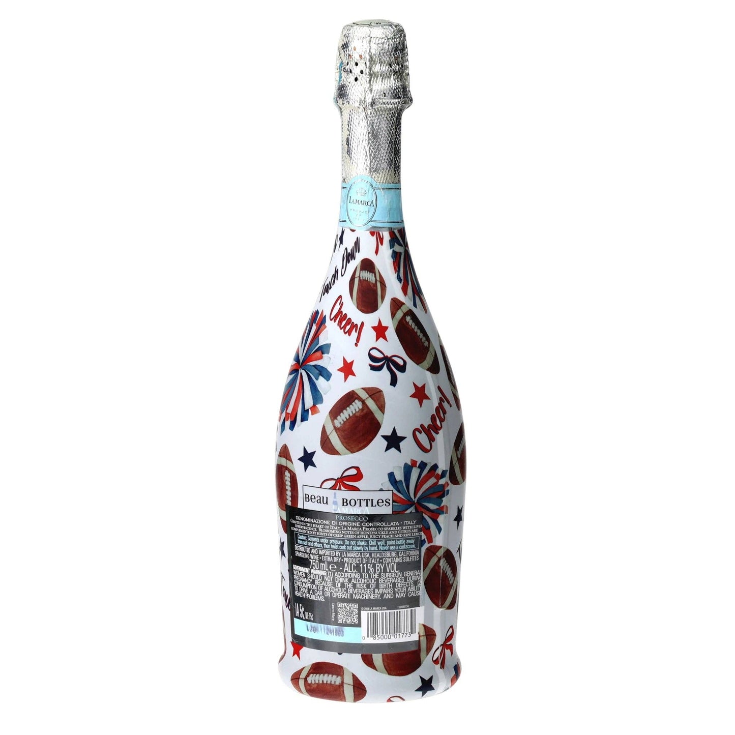 Red & Navy Game Day Prosecco Bottle Wrap