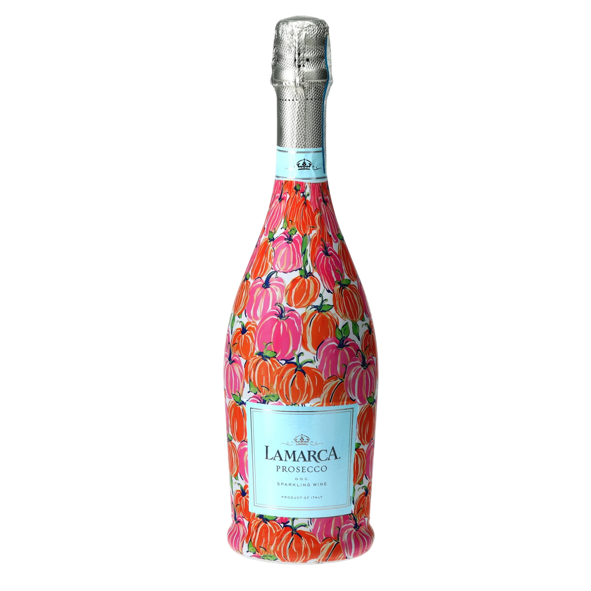 Pink & Orange Pumpkins Prosecco Bottle Wrap
