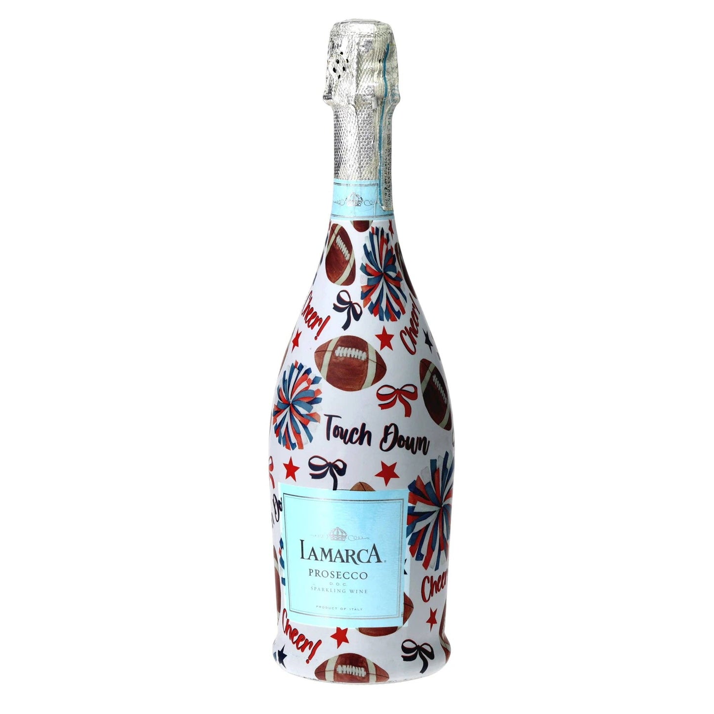 Red & Navy Game Day Prosecco Bottle Wrap