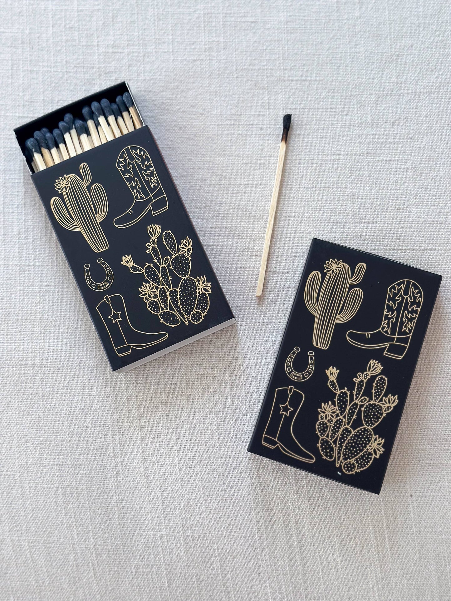 Black Cactus & Cowboy Boot Matches