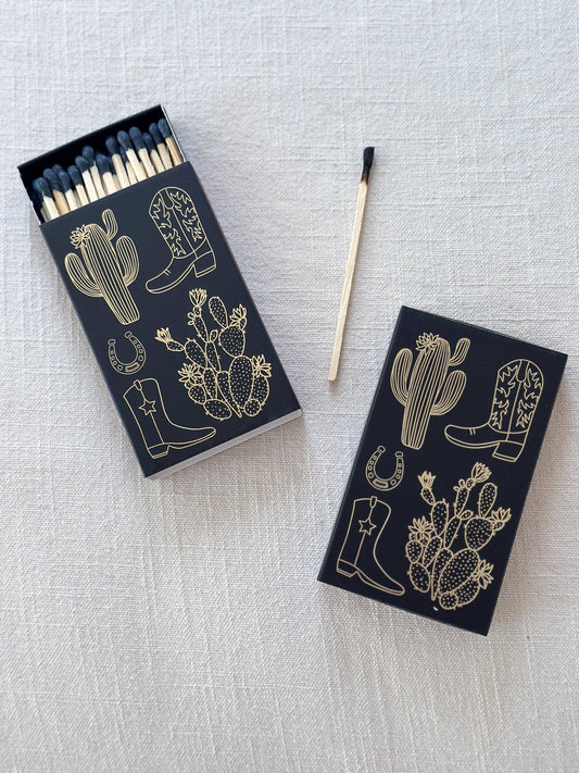 Black Cactus & Cowboy Boot Matches