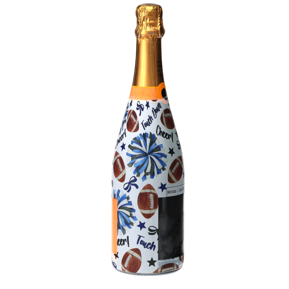 Royal Blue & White Game Day Champagne Bottle Wrap