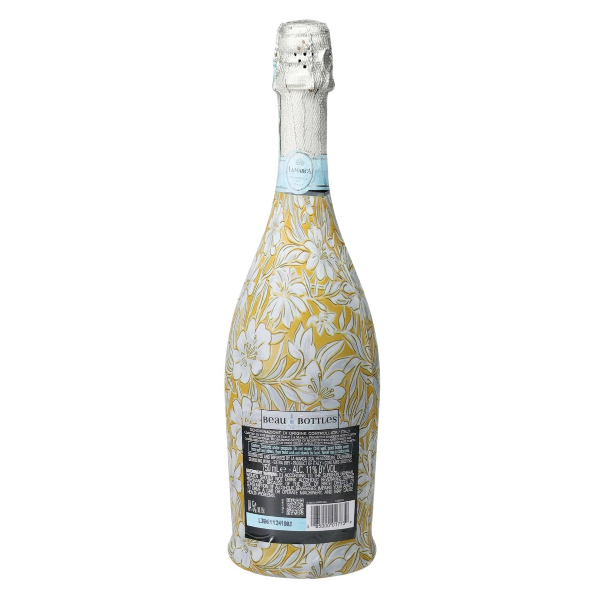 Grandmillennial Gold Flower Prosecco Bottle Wrap