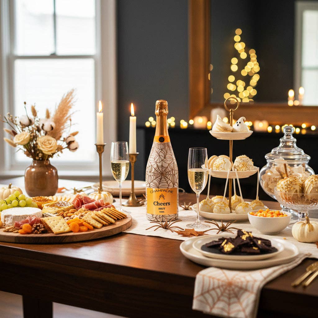 Autumn Web Champagne Bottle Wrap