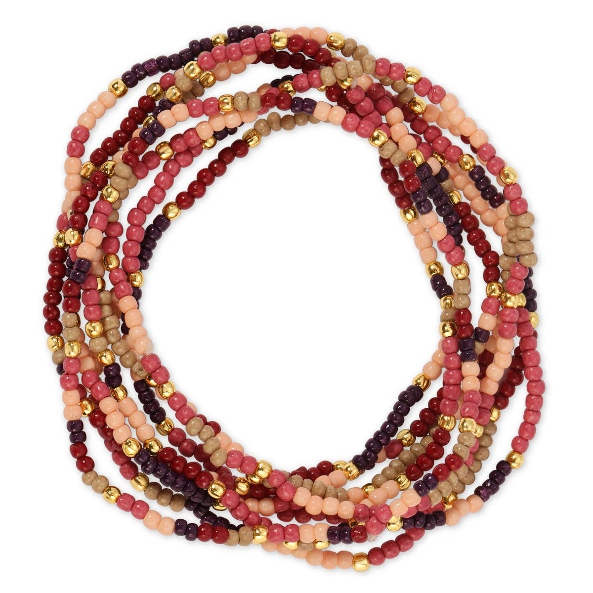 Assorted 2mm Stretch Seed Bead Bracelets: Coral/Light Blue/Lime