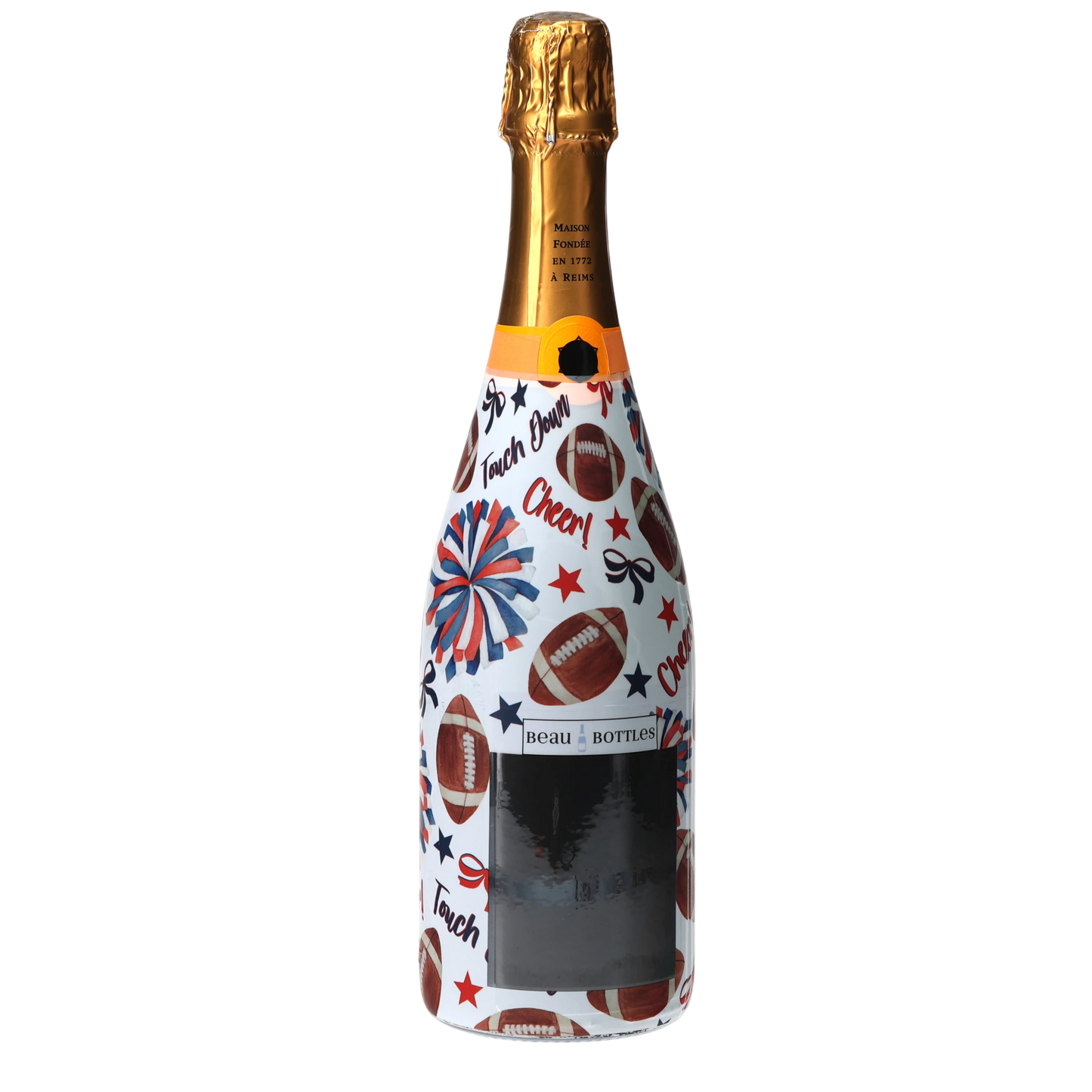 Red & Navy Game Day Champagne Bottle Wrap